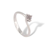 Anello solitario pavé in oro bianco 18 kt con diamanti naturali – Brillantezza romantica firmata Idee Preziose dal 1987 - IP.AK18B/22D-2